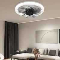 Silent Electric Fan with Light with Converter Extender Ceiling Fan Light 4 Speeds AC 85V-265V for Living Room Study Room Kitchen 2