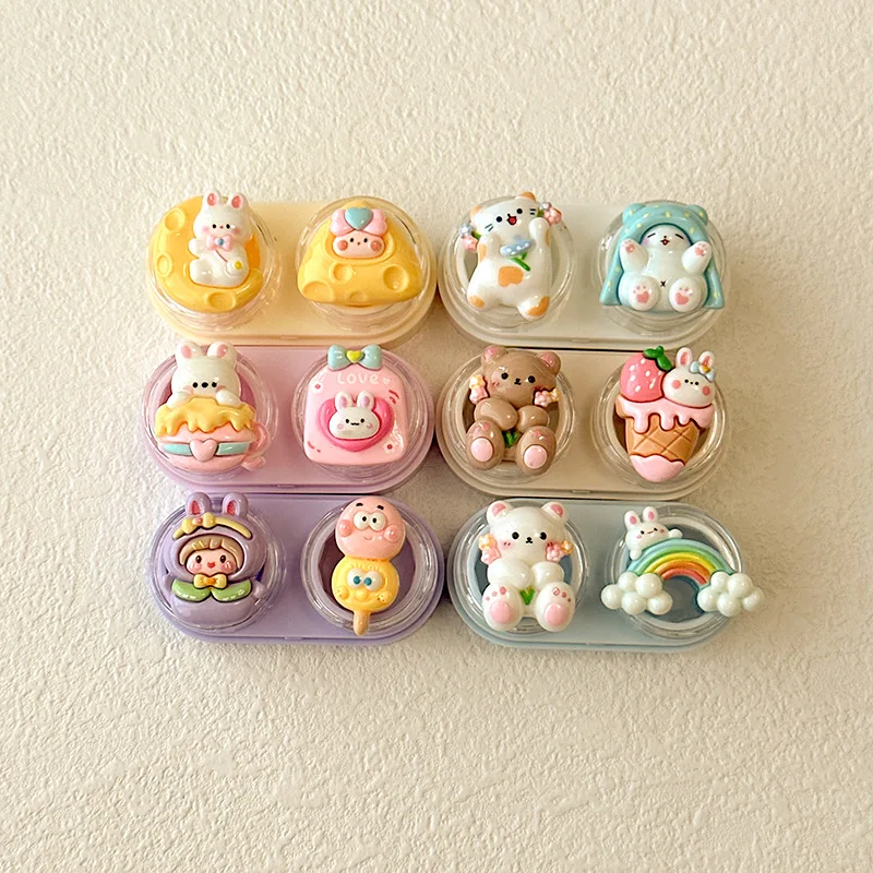 Contact Lens Cases Container Travel Set Cartoon Cute