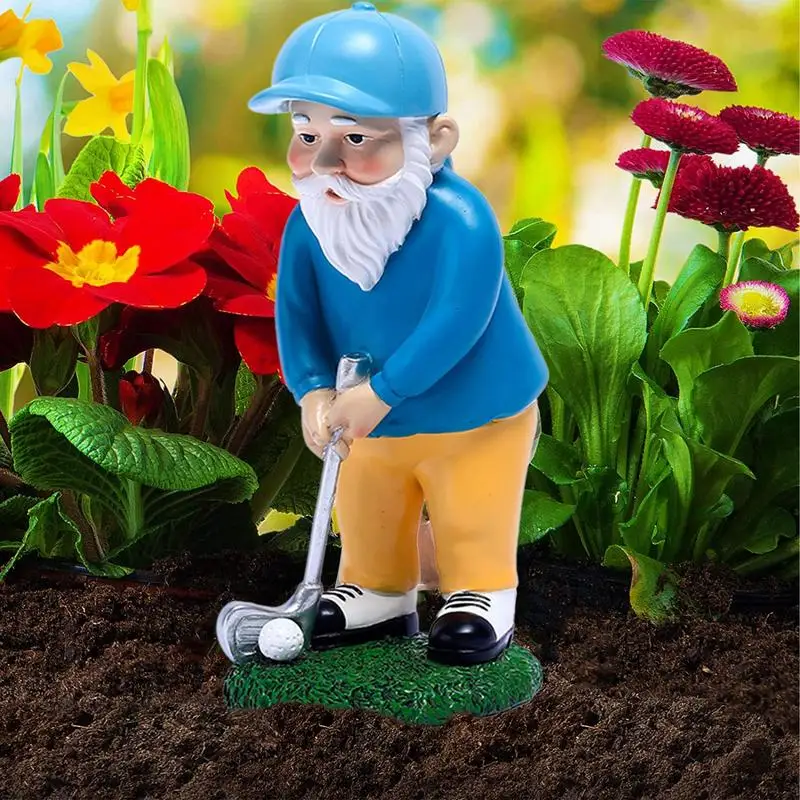 

Golf Gnomes Statues Funny Mini Gnome Playing Golf Golf Dwarf Outdoor Gnome Ornaments Durable Gnome Figurine For Lawn Patio Decor