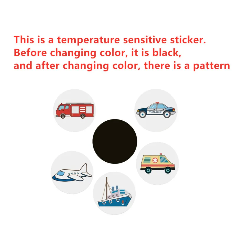 5pcs Cartoon Pee Target Pot Stickers Children's Stickers Color Changing Thermal Stickers Potty Training Stickers For Kids Boys 3