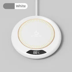 USB Electric Mug Warmer with 3 Temperature Settings - 20W Heating Pad Coaster (White)
