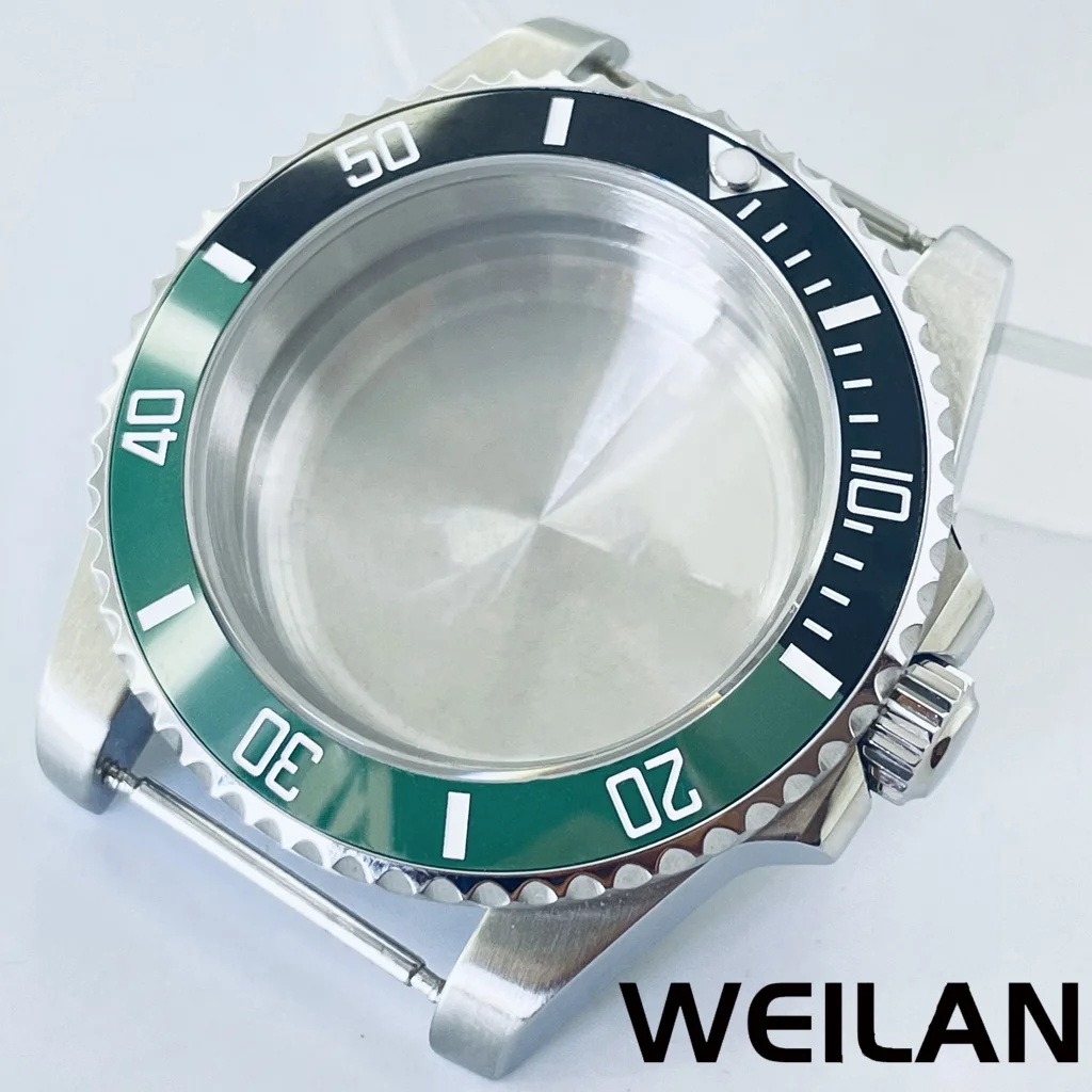 Silver Watch Case with Ceramic Bezel and Sapphire Crystal