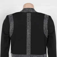 Sparkly Diamonds 3 Piece Short Sets Woman Outfits Rhinestones Luxury Birthday Cropped Jacket Top and Bra and Shorts Set Clubwear - Image 5