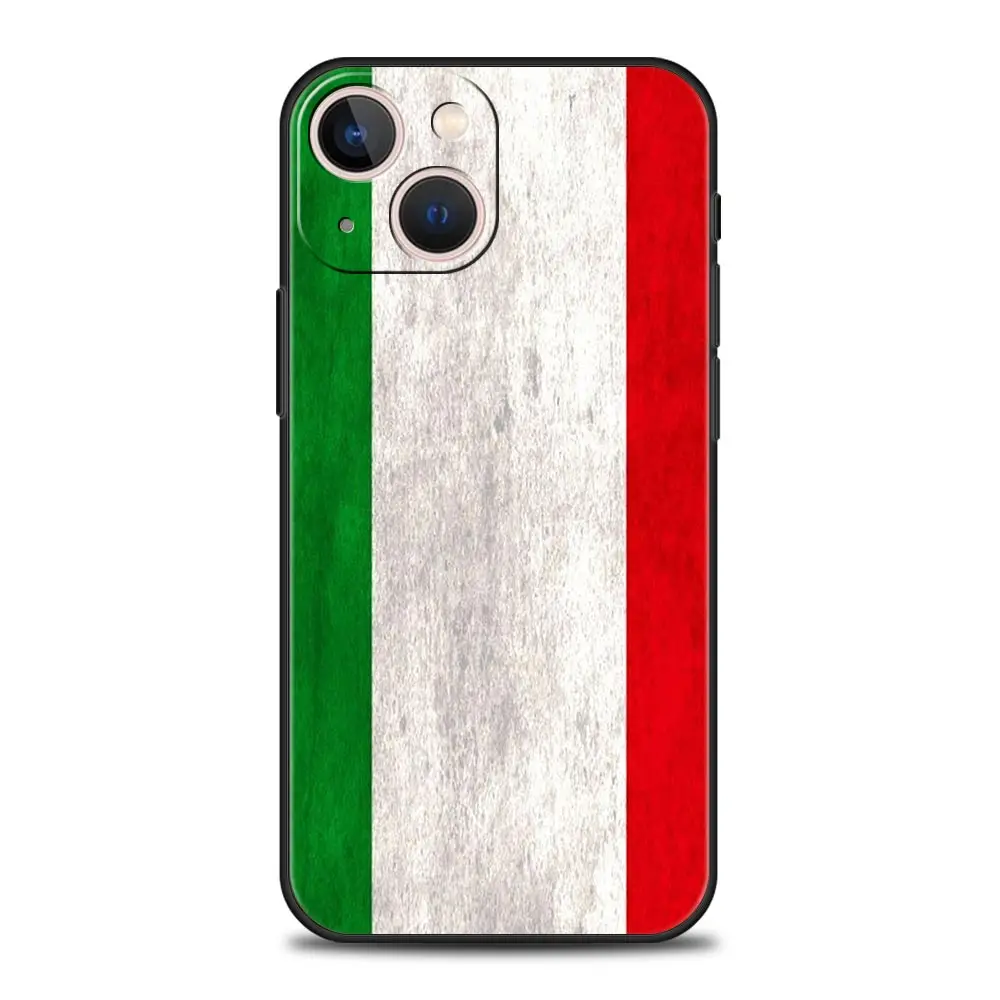Italian Flag Luxury Silicone Phone Case - Black Protective Cover
