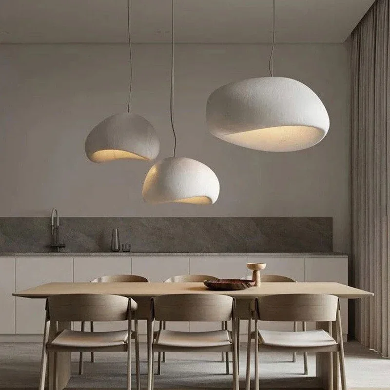 Nordic Minimalist Wabi Sabi Wind E27 Led Pendant Lights Dining Room Bar Loft Bedroom Home Decor Chandelier Hanging Lamp Fixture 4