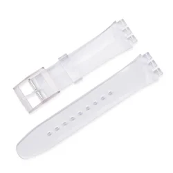 Colorful Waterproof Silicone Watch Band - Sporty Rubber Strap - 17mm (Transparent)