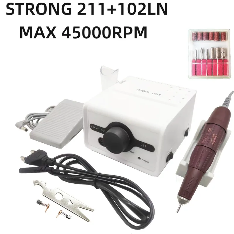 

Strong211 Electric Nail Drill Machine 105L 40K Electric Nail Tools Milling Cutter Dead Skin Removal Manicure Pedicure Equipment