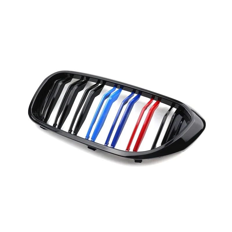 BMW 5 시리즈 G30 G31 525I 530I 540I 550I 2017-2020 M-퍼포먼스 범퍼용 프론트 레이싱 키드니 그릴 2 슬랫 그릴 교체품