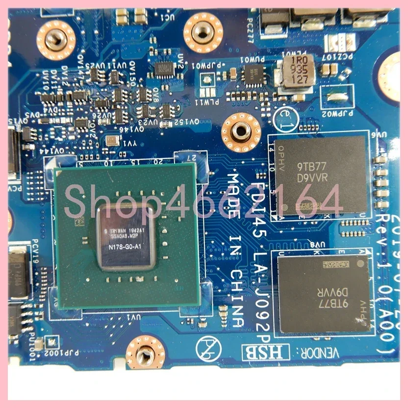FDI45 LA-J092P With i7-1065G7 CPU MX230-V4G GPU Mainboard For DELL