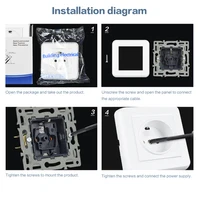 USB ซ็อกเก็ตผนัง1/2ปลั๊กเต้าเสียบสายไฟ16A ติดตั้ง EU สแควร์ Schuko สำหรับสมาร์ทโฟนแท็บเล็ต MP3สำนักงานห้องครัว 3