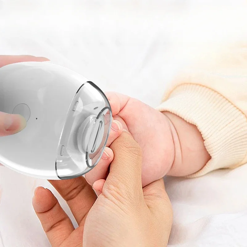 Portable Mini Electric Nail Clipper Polisher With Light Low Noise Baby Trimmer Manicure Tools For Baby Adult Nail Cutter 3 Speed