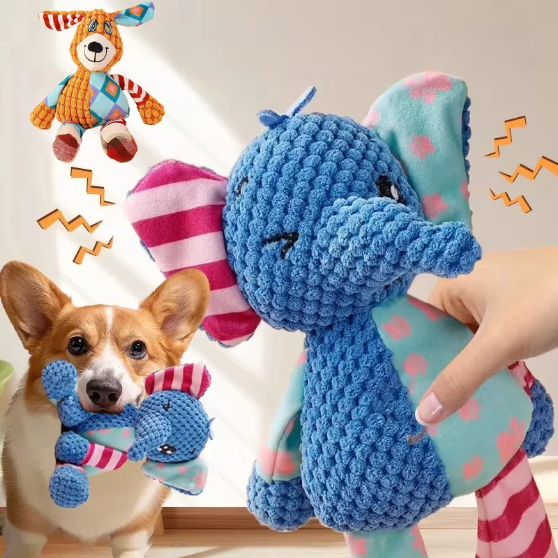Plush Bite-Resistant Dog Toy for Teeth Grinding and Entertainment