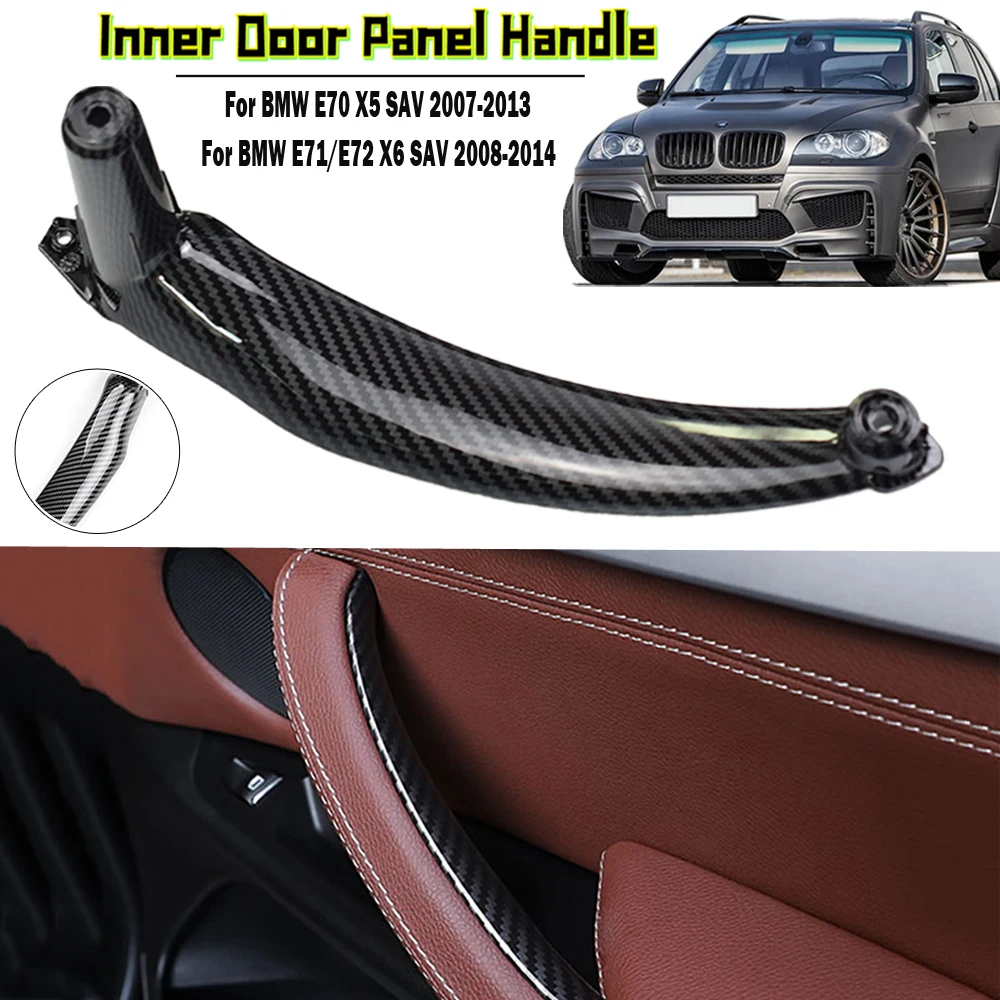 Coperture Interno Maniglia Porta In Fibra Di Carbonio Per BMW X5 E70, X6 E71/E72 - Set 4 Pezzi