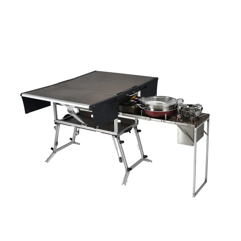 

New Outdoor mobile kitchen portable stove camping field cooker camping supplies portable picnic table