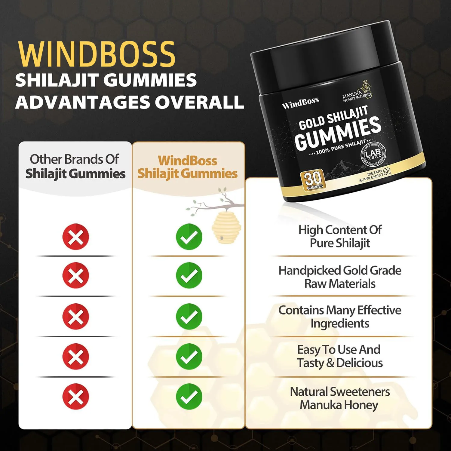 Shilajit Supplement 1 bottle of Himalayan Shilajit Gummies To Supplement Nutrition And Improve Cardiovascular Health