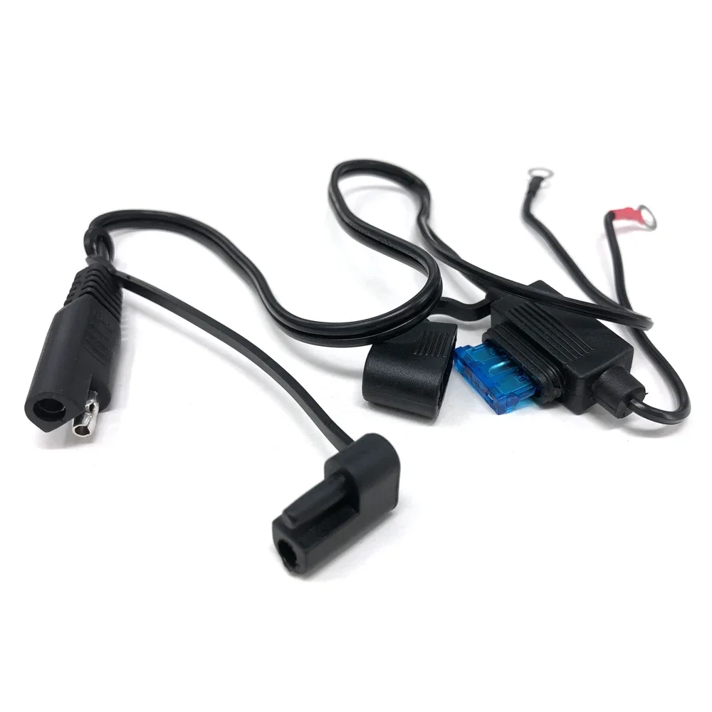 18AWG SAE Extension Connector Cable with Ring Terminal Battery Charger Quick Disconnect 10A Fuse Cord For Motorcycle Car Tractor