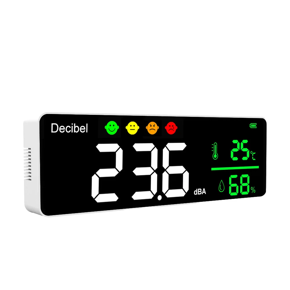 DM1306 Noise Meter Wall Mounted Noise Detector Noise Decibel Test Sound Level Meter Temperature  Humidity Meter 3