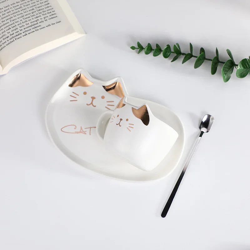 Cat Mug and Saucer