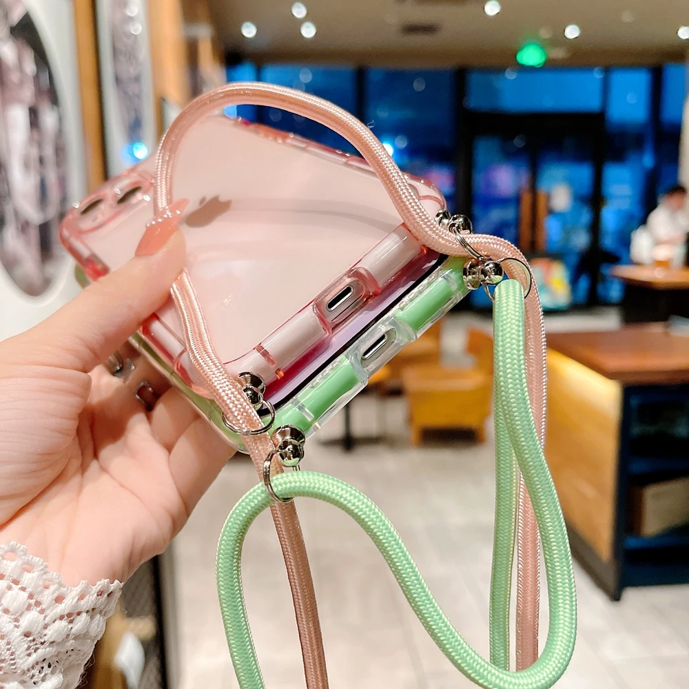 Luminous Transparent Crossbody Necklace Strap Soft Case