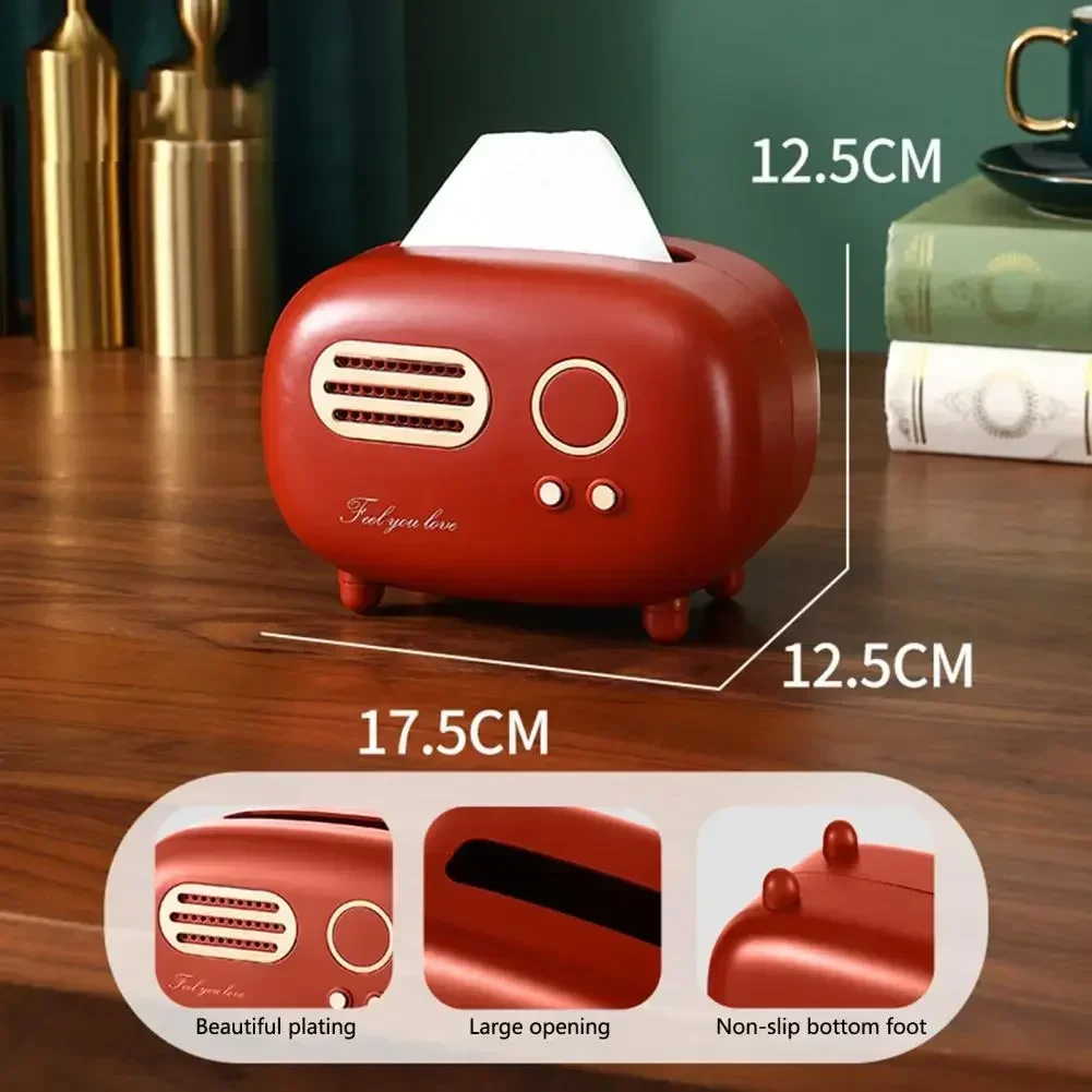 

Napkin Room Non-slip Dispenser Living Large Wide Box Radio Capacity Opening Retro for Holder Dustproof Electroplating Tissue