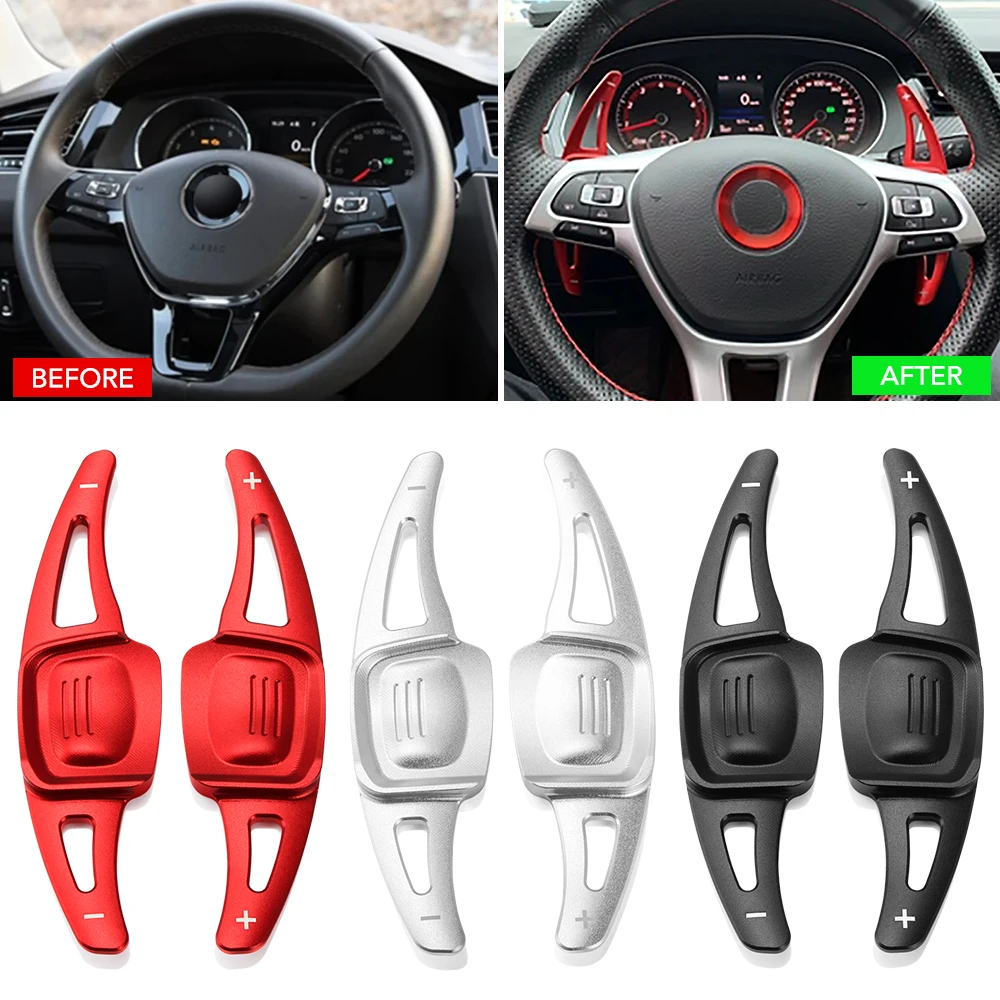 폭스바겐 골프 MK7 7.5 8 VW 폴로 MK6 투아렉 티구안 자동차 스티어링 휠 연장 시프터 알루미늄 DSG 기어 변속 패들