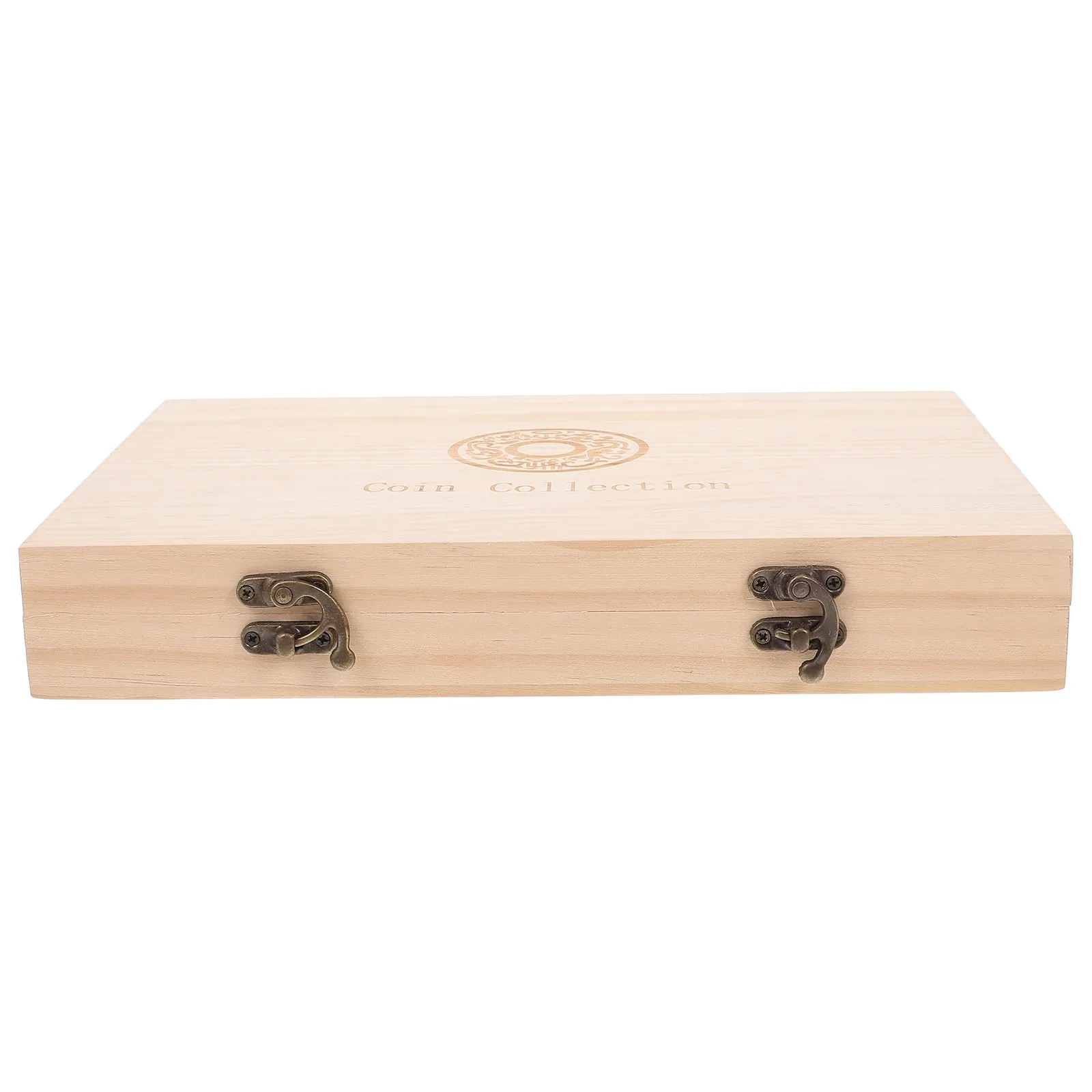 나무 동전 수집 케이스 100개 수납 가능 조절 가능한 링 안전 잠금 동전, 메달, 배지 전시 및 보관에 이상적