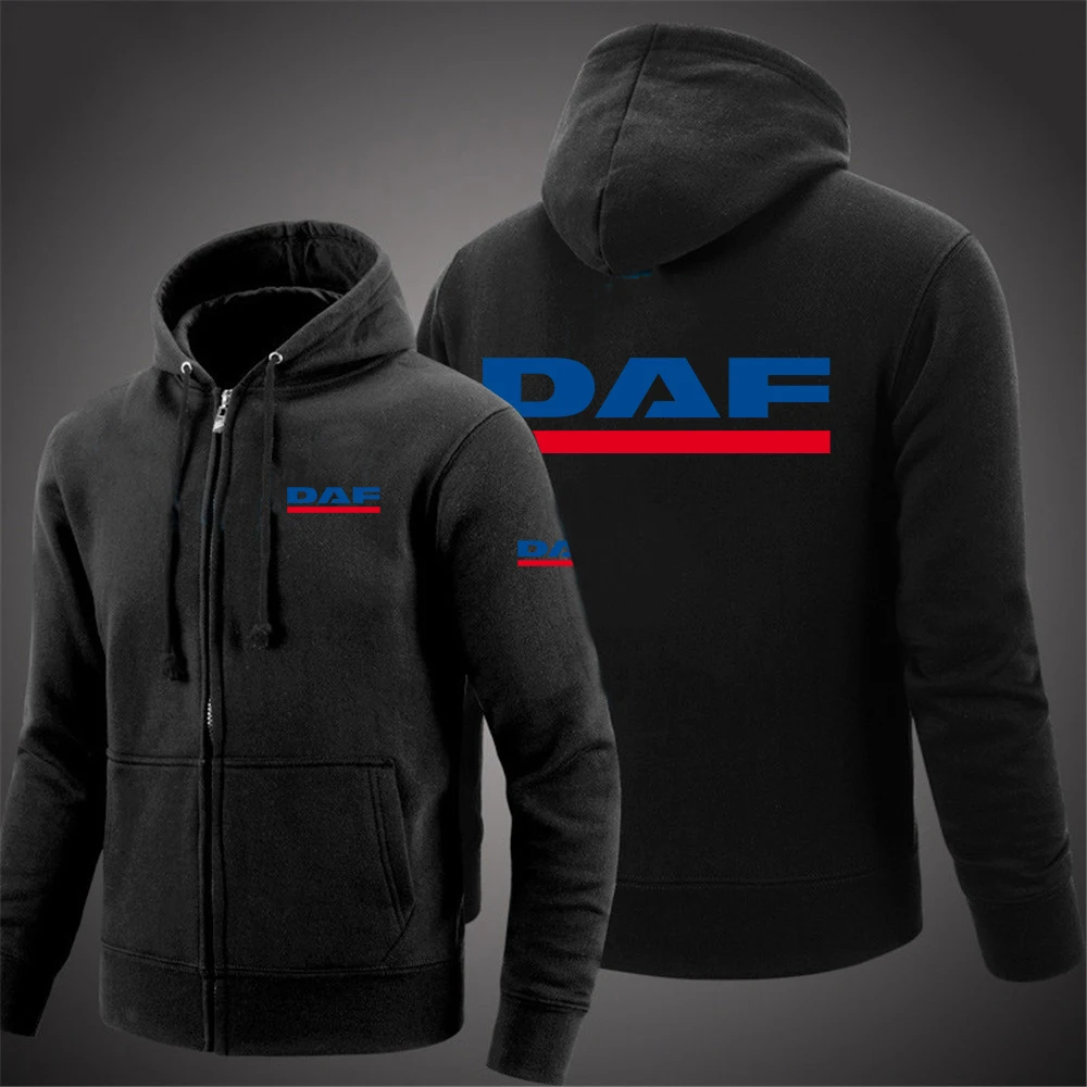 

DAF truck top quality 2024 new men's sports hooded coat spring and autumn zipper cardigan sweater comfortable coat