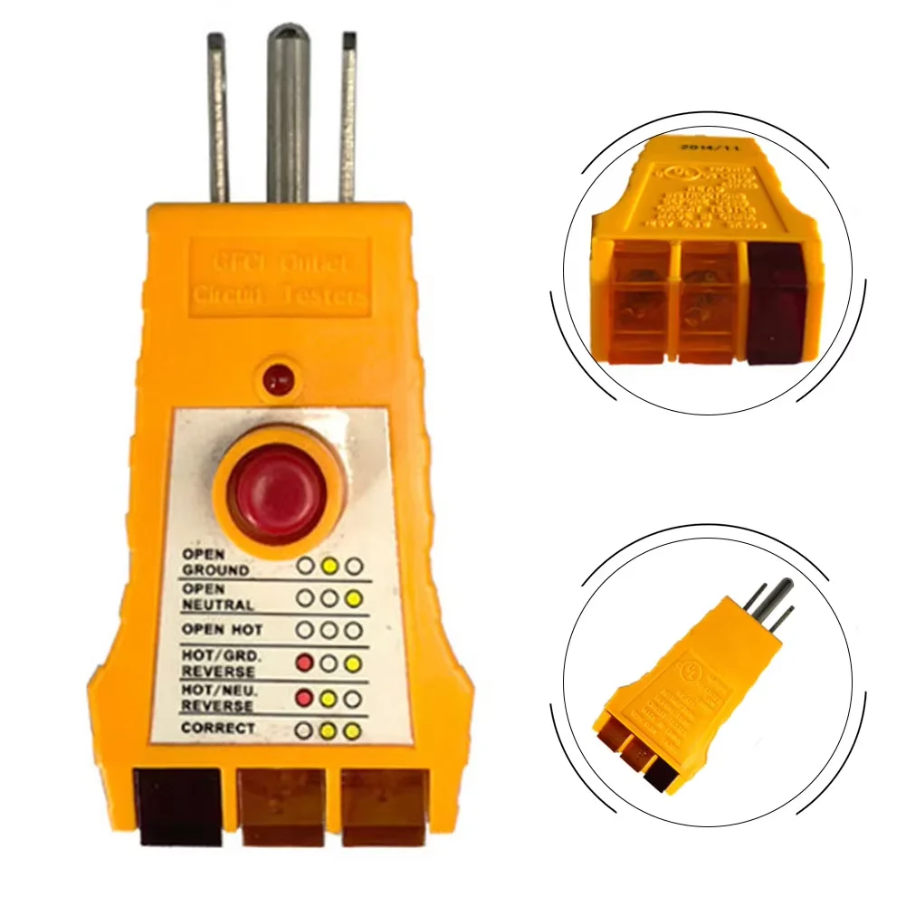 US Plug Socket Tester with Circuit Analysis and LED Indicators