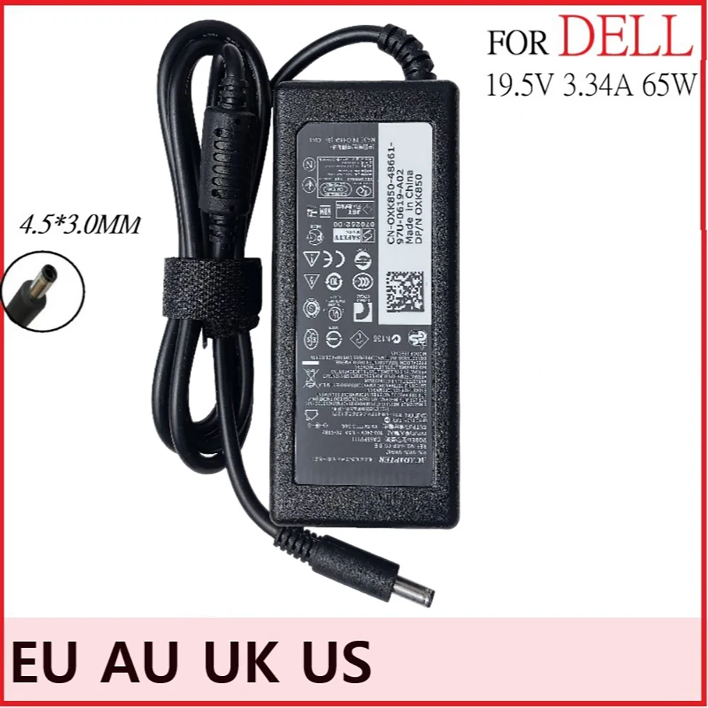 19.5V 3.34A 65W Laptop AC Power Adapter Charger For Dell Inspiron 15 3551 3552 3558 5551 5552 5555 5558 5559 7568 P28E P57G