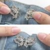 Adjustable Tightener Waist Buckle for Jeans, No Sewing Required Butterfly Button Adjuster for Pants and Skirts Waist 2