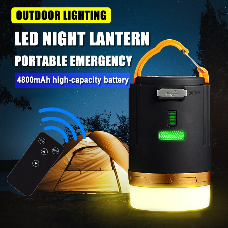 Camping Light Portable Lanterns Camping Lamp Camping Lantern Waterproof IPX6 Tent Lamp LED Night Light Remote Control Built-in Recharge Battery