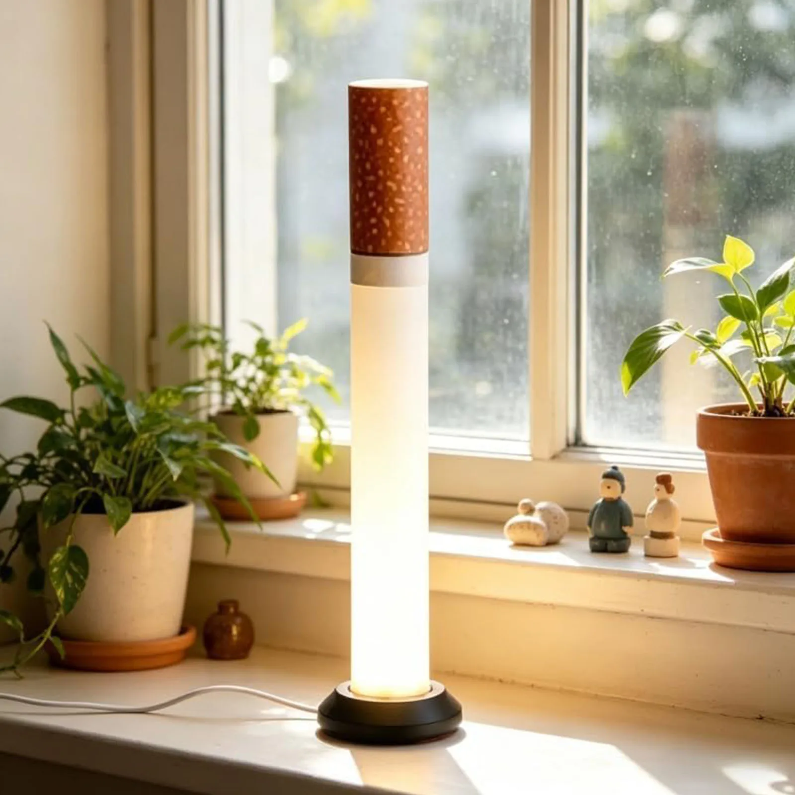 LED Ambient Night Light with Warm Glow Creative Bedside Lamp Warm Light Cigarettes Ornament for Home Office Desktop Decoration