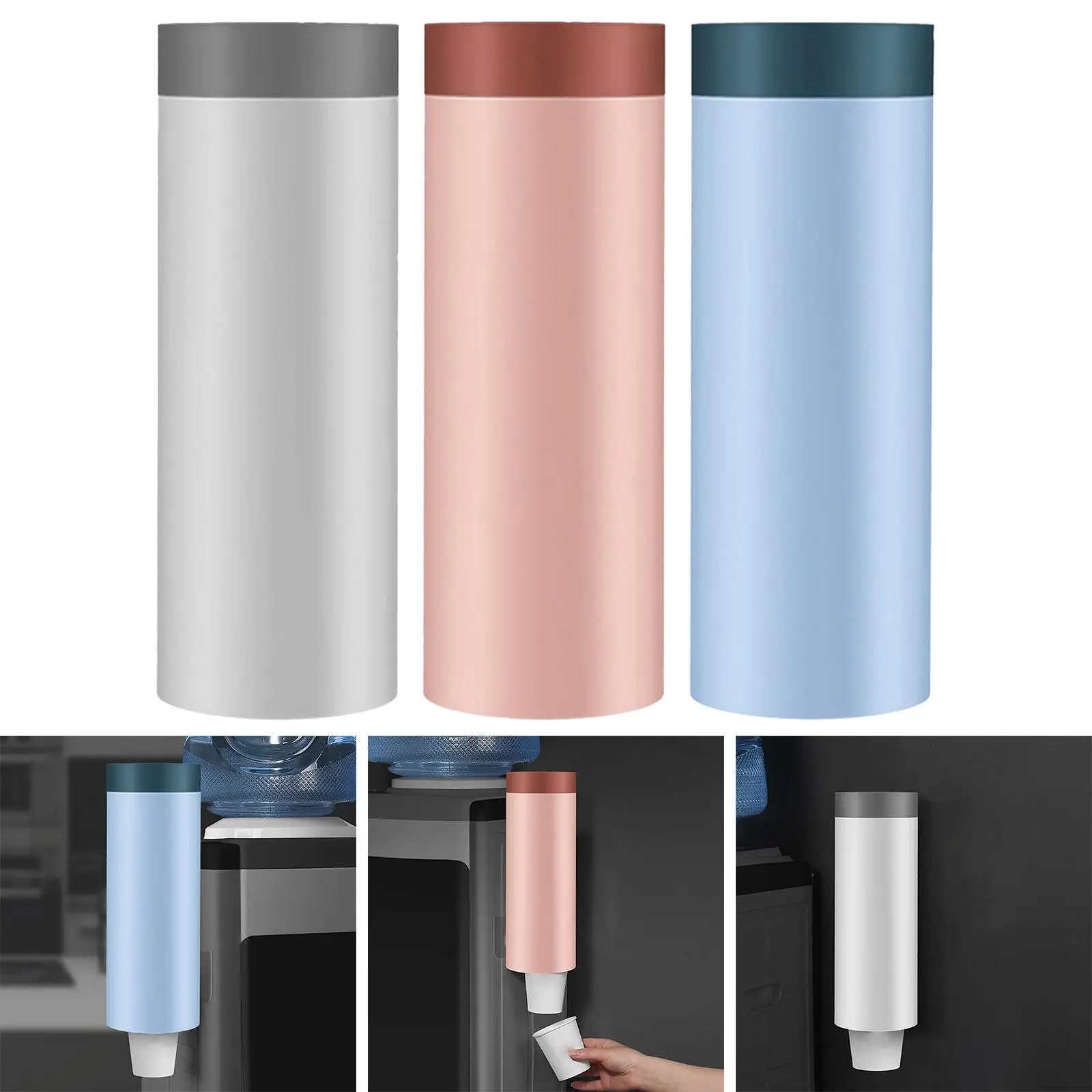 Cup Dispenser Wall Mounted Pull Type Reusable Water Dispenser Cup Holder for Party Office Hotel Restaurant Wall