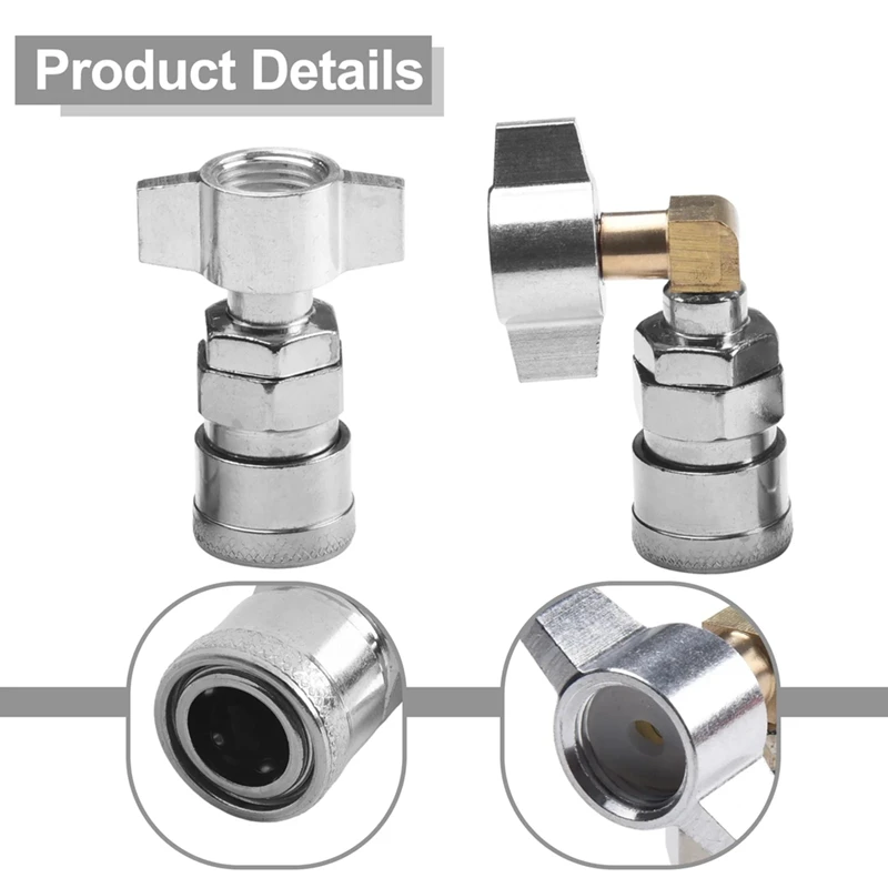 2Pcs Truck Dust Blower Pneumatic Connector Straight Elbow Integrated Connection Home Decoration Hardware Tool