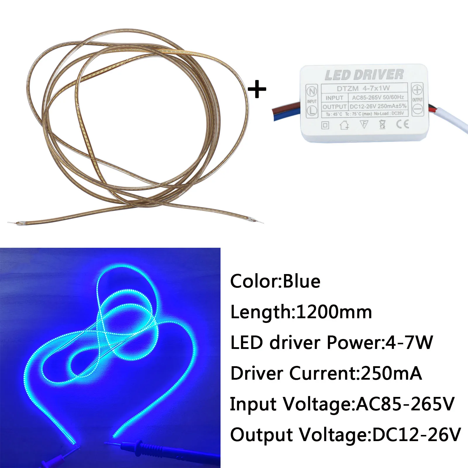 1200mm LED Filament Diode Edison Bulb accessories Flexible filament With Input Voltage AC220V LED Driver Transformation DC12-26V