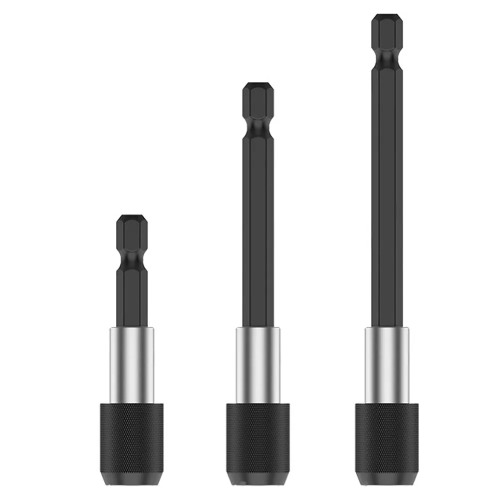 

3pcs/set Steel Drill Bit Extender 1/4 Inch Hex Shank Quick Release Bit Holder for Impact Driver, Magnetic Extension Adapter Set