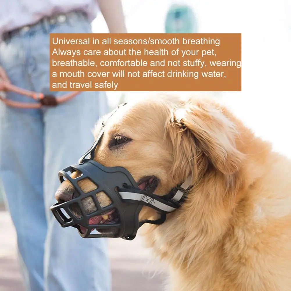 Pet Dog Muzzle Hollow-carved Adjustable 360 Degree Anti-bite Dog Muzzle Movable Cover Breathable Basket Muzzles Supplies
