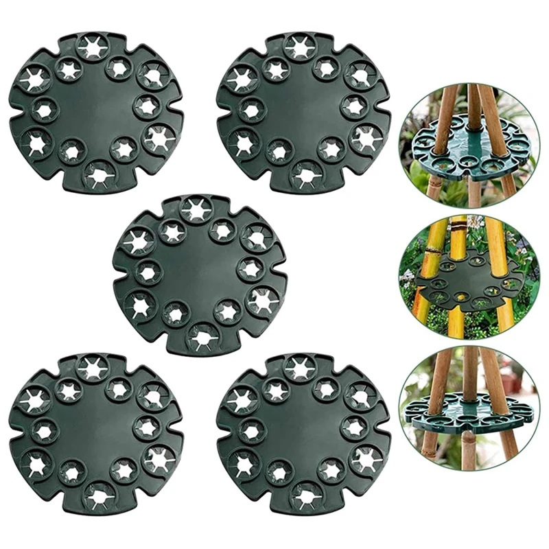 Description Picture 6 of item1Pcs Garden Plant Support Protection Trays Bamboo Cane Holder Balcony Plants Support Rack Connectors Garden Stake For Climbing