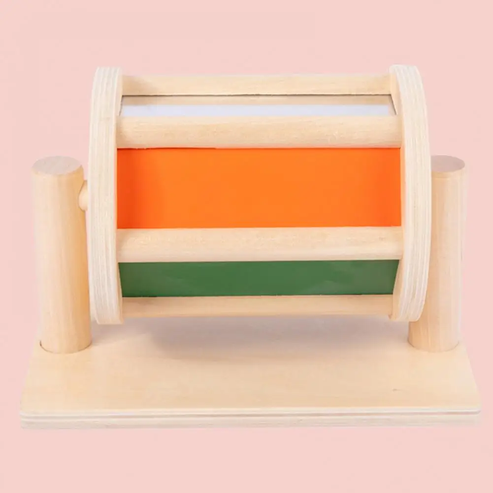 Wooden Spinning Wheel Baby Toy Rainbow Drum Parent-children Interaction Spinning Drum Educational Toy Rainbow