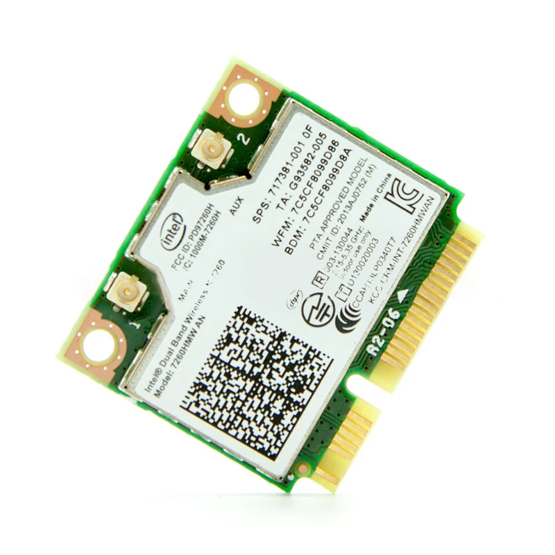 1개 미니 PCI-E 7260HMW 무선 네트워크 카드 - AC 듀얼 밴드 2.4G/5Ghz 블루투스 4.0 802.11a/b/g/n