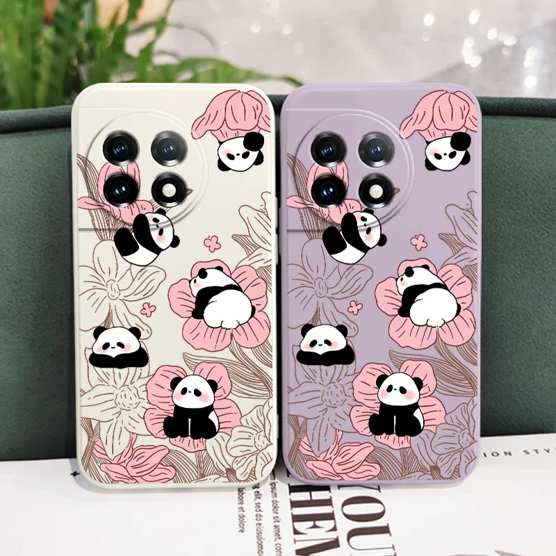Floral Panda Liquid Silicone Phone Case