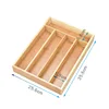 Expandable Bamboo Wood Cutlery Tray Drawer Utensil Organizer Adjustable for Silverware and Cooking Utensils 6