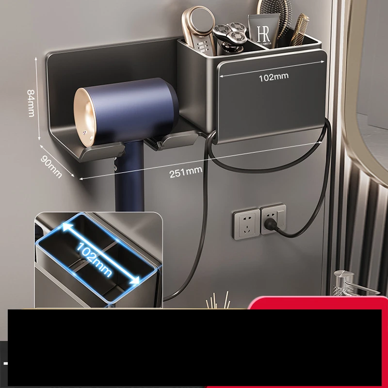 Hair Dryer Holder Wall Dryer Cradle Straightener Stand Hairdryer Organizer Box Toilet Blower Holder Shelf Bathroom Accessories 2
