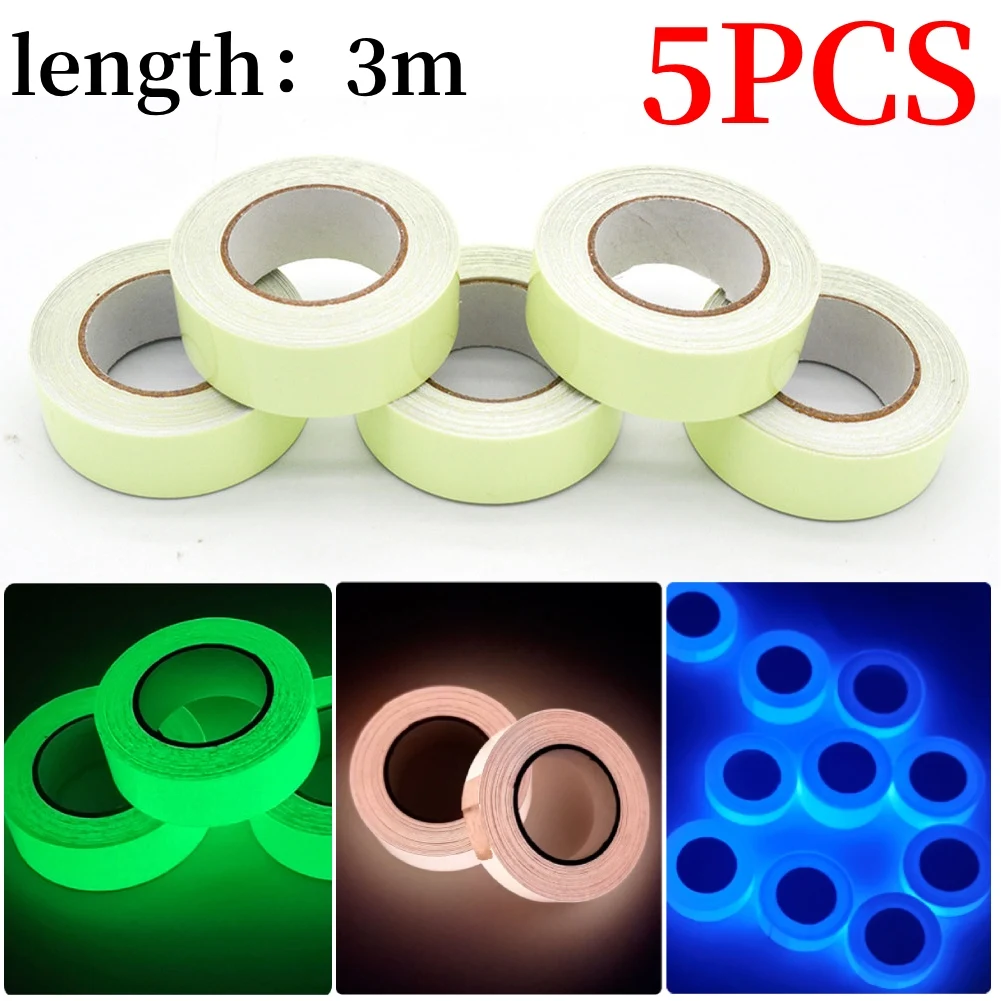 Fluorescent Tape Fluorescent Stickers Luminous Wall Stickers Luminous Tape 3M Luminous Fluorescent Night Self-adhesive Glow In The Dark Sticker Tape Safety Security Home Decoration Warning Adhesive Tape