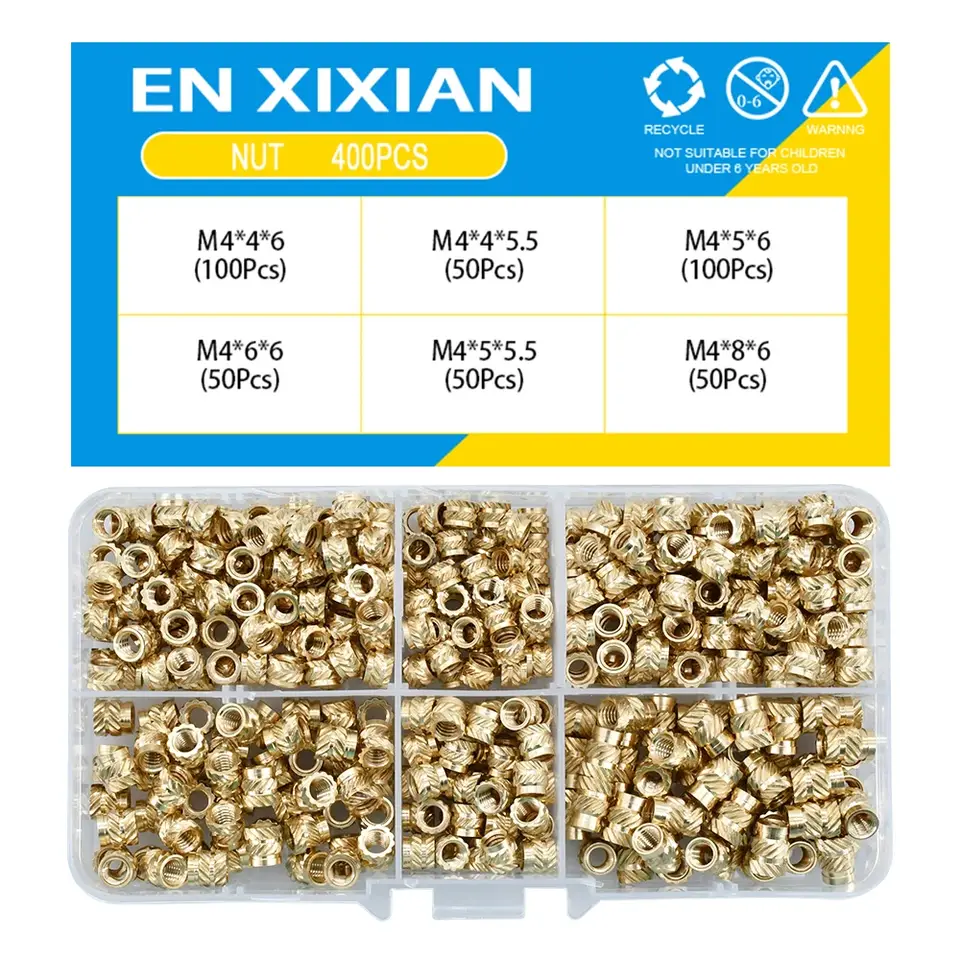 M2 M2.5 M3 M4 M5 M6 Brass Heat Set Insert Nut Hot Melt Knurled Threaded Inserts for 3d Print Embedment Copper Nut Assortment Kit image 19