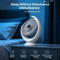 Ventilateur de table portable rechargeable par USB, mini ventilateur de bureau, 3 vitesses, silencieux, avec longue autonomie de batterie, pour bureau, maison, chambre à coucher 3