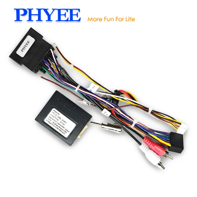 Mini-ISO/52 Pin Harness Adapter CAN Bus Decoder, SWC Retention, 16Pin Android, für Fiat 500 Panda Doblo Uno Bravo Punto Ducato