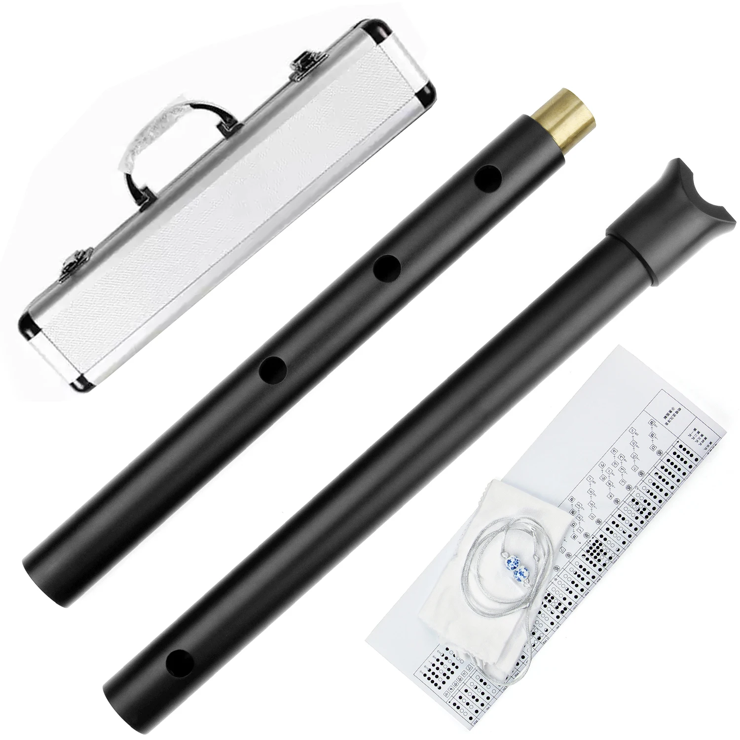Metal Shakuhachi Musical Instruments D KEY Crack Resistant Professionals