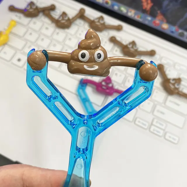 Novelty Poop Ejection Gag Toys Sticky Fake Poop Toy Prank Elastic Kids Toy Children's Adult Antistress Catapult Launch Poop 3-1x 3