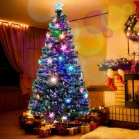 7 ft Pre-Lit Optical Fiber Christmas Artificial Tree, with LED RGB Color , Festive Fake Multicolor Xmas Tree 1